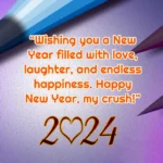 HAPPY NEW YEAR QUOTES FOR CRUSH ^ Wishing you a New Year filled with love laughter and endless happiness. Happy New Year my crush 2♡24